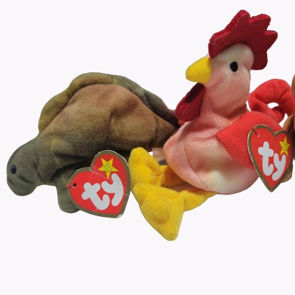 TY Teenie Beanie Babies Steg Strut Smoochy Nuts Plush Lot 4 Stuffed Animal Toys - Picture 2 of 8